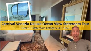 Carnival Venezia Stateroom 1250 Tour | Deluxe Ocean View Cabin