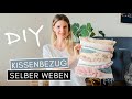 WEBEN: Kissenbezug selber weben  & Webrahmen-Hack (aus Leinwand selber bauen)