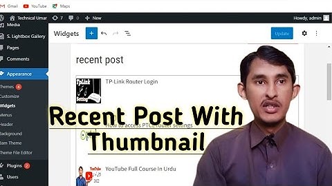 recent post widget with thumbnails wordpress || WordPress Full Course 2023||Technical Umar