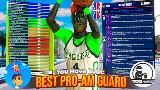 *NEW UPDATED* BEST PRO AM GUARD BUILD on NBA 2K24! OFFICIAL BLACK MARKET BUILD W\/ ELITE CONTACTS!