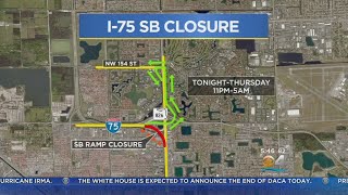 Overnight Closures This Week On I-75 & Palmetto Expressway