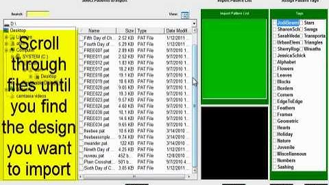 PantoVision- importing patterns
