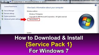 How to Fix Service Pack 1 Problem in Windows 7 - Download & Install Service  Pack 1 For Windows 7