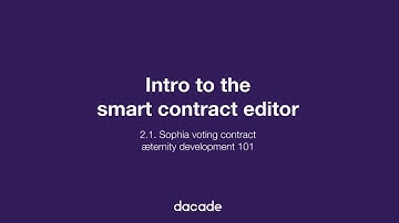 Intro to the smart contract editor - Sophia voting contract - Aeternity development 101