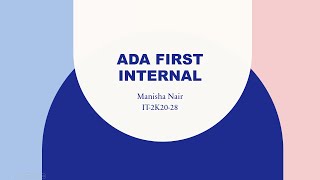 First Internal Solutions (ADA Assignment)