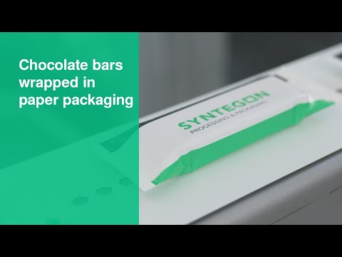 Chocolate bars wrapped in paper packaging