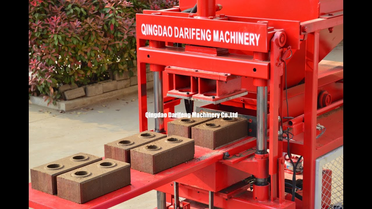 DF2 10 Interlocking clay brick machine - YouTube