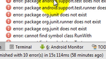 حل مشكلة رسالة الغرادل ExampleInstrumentedTest java في مشروع اندرويد ستوديو gradle android studio