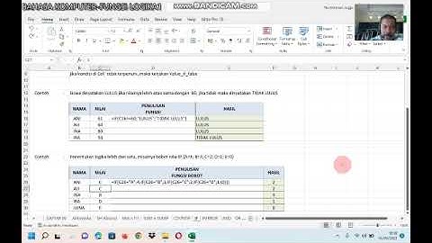 Fungsi Logika IF IFERROR AND OR dalam Excell