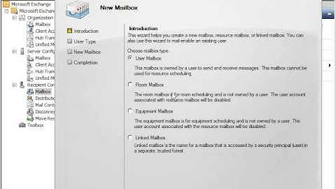 Create New User or Existing User mailbox in Exchange Server 2010