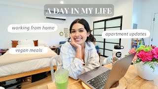 a day in my life! | working from home, apartment updates, &amp; lazy vegan meals