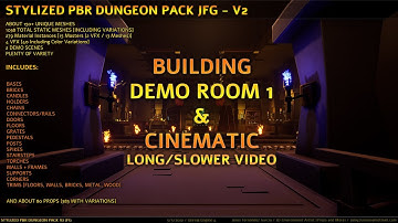 Stylized Dungeon Pack JFG V2 - Unreal Engine 4 Building Demo-Room 1 & Cinematic V2 [Long/Slow Video]