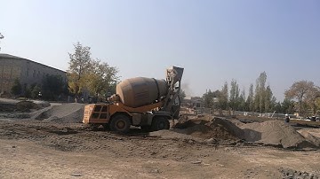 Self Loading Concrete Mixer LT3500 Addforce loading sand.