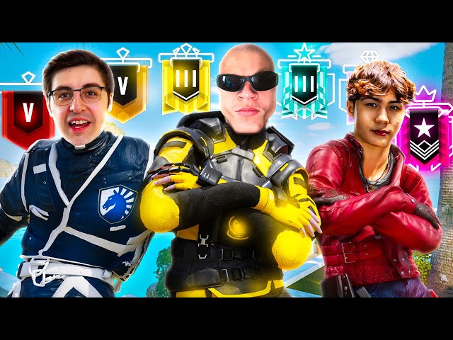 Jynxzi Shroud & Spoit 3v5 vs EVERY Rank in Rainbow Six Siege class=