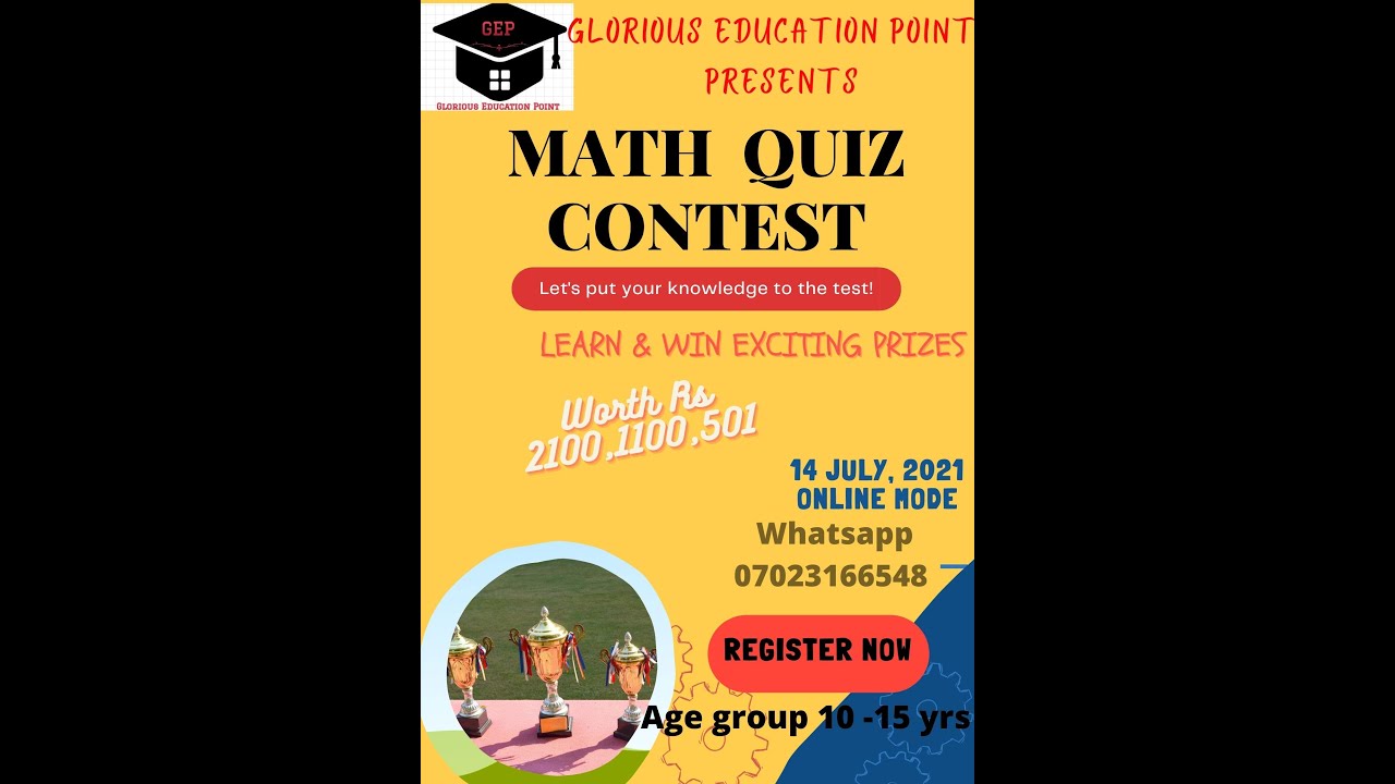 Online Quiz Contest/Win Exciting Prizes/ YouTube