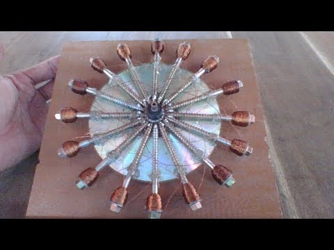 How To Make A Powerful DC Motor Using Screw And CD Panel