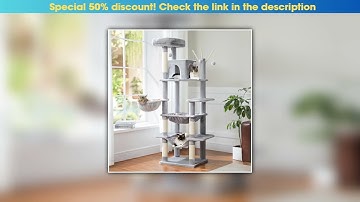 Exclusive Large Cat Tree for Indoor Large Cats Tall Cat Tower for Fat Cats with Super Big Hammock,•