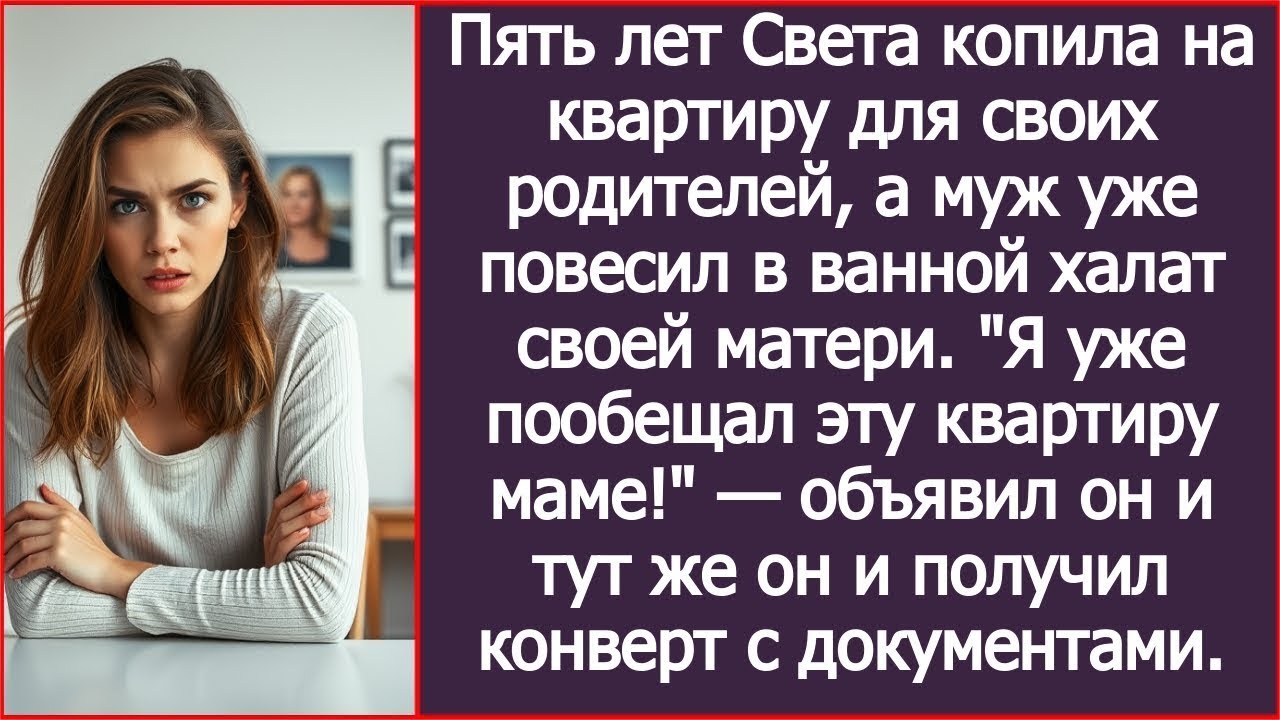 Пять лет Света копила на квартиру для своих родителей, а муж уже повесил в ванной халат своей матери