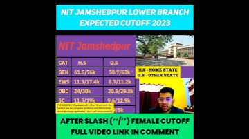 NIT JAMSHEDPUR LOWER BRANCH EXPECTED CUTOFF 2023 #shorts #josaa2023 #expectedcutoff