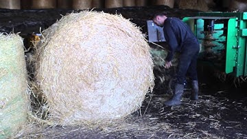 11  Cut and unwrap your round bale first