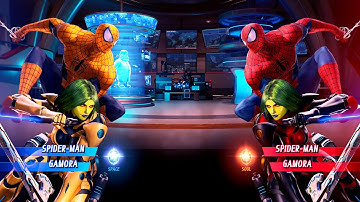 Yellow Spiderman & Gamora vs Spiderman & Gamora (Very Hard) - Marvel vs Capcom | 4K UHD Gameplay