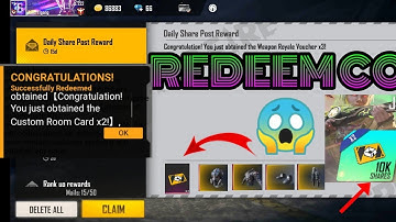 Free Fire Join The Rampage Party Now Redeem Code Today || Custom Card Redeem Code Today Free Fire ||