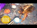 having bread with chicken curry || village food kitchen || lajimbudha ||