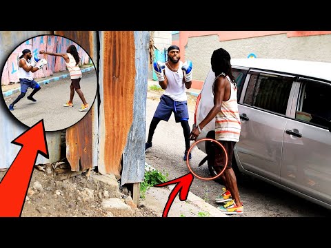 BOXING RANDOM STRANGERS IN THE GHETTO!! ROCKFORT / Jamaica 