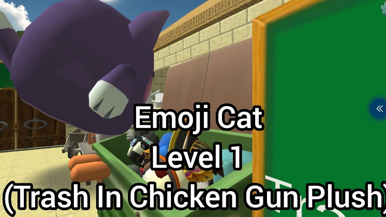 Emoji Cat Level 1 (Trash In Chicken Gun Plush)