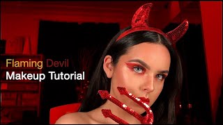 FLAMING DEVIL - Halloween 2018 Makeup Tutorial