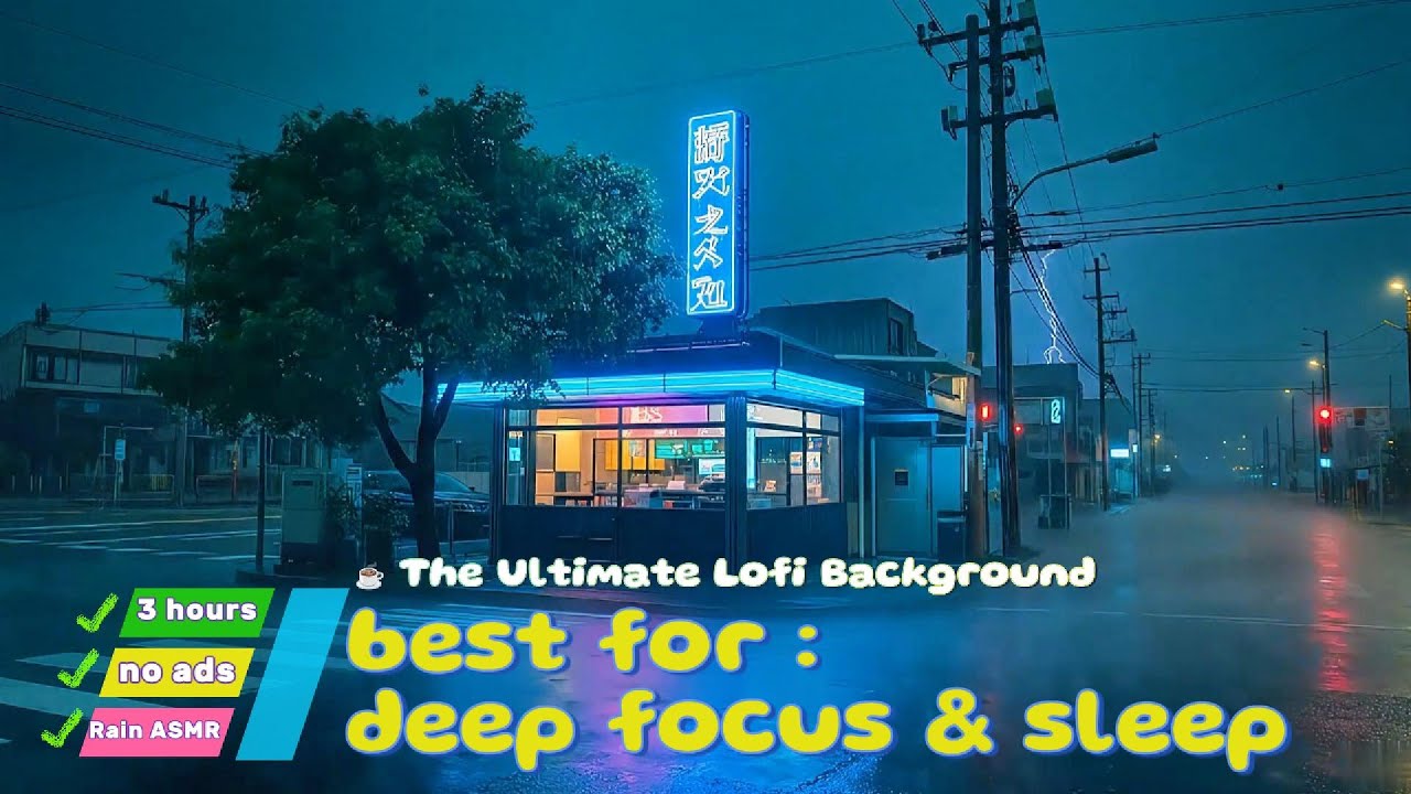 ⛈️ Дождливая ночь в Нео-Токио: идеальный лоу-фай фон для глубокой концентрации и сна 🌌