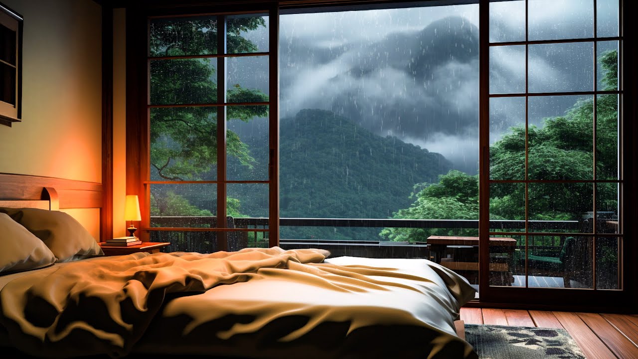 Rain Sounds Piano | Peaceful rainy night piano music for inner calm | Stress Relief