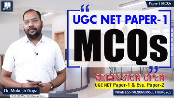 UGC / NTA NTE PAPER-1 MCQs II Important MCQs II By Dr. Mukesh Goyal