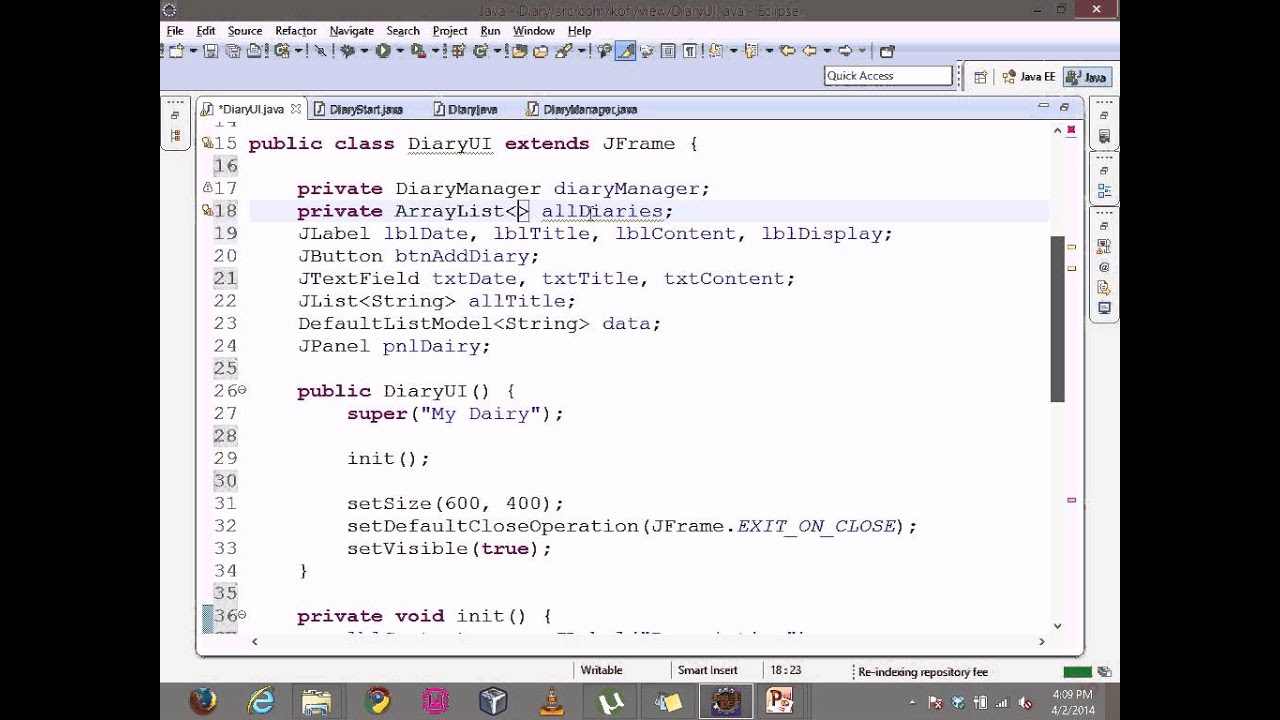 Java Swing Diary Application tutorial - YouTube