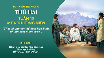 Suy niệm Tin mừng: Thứ Hai tuần 15 mùa Thường niên (Mt 10,34-11,1)