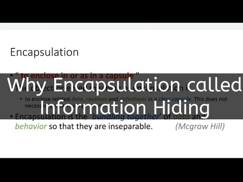 Why Encapsulation called Information Hiding || ib programing
