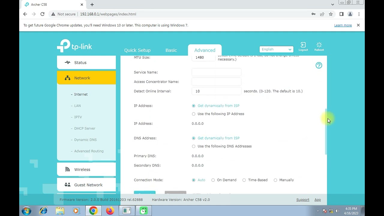 TP Link Archer C58 Configure