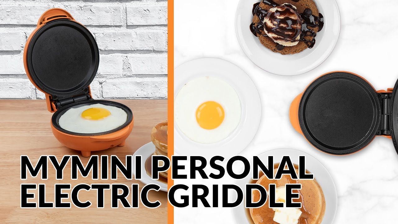 Nostalgia MyMini Griddle compact size for dorms, small kitchens 5 Inch Non  stick cooking surfaces easily wipe clean