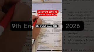 9th class english guess paper 2026 || Active passive voice ||