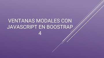 Mostrar Ventana Modal mediante JavaScript