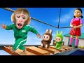 KIKI Monkey Plays SQUID GAME In Real Life And Take Care Of LABUBU With Ducklings KUDO ANIMAL KIKI 
