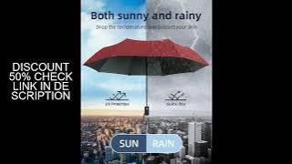 12 Bone Black Glue Fully Automatic Umbrella - Thick Durable Keel Three-Fold UV Resistant Folding Des