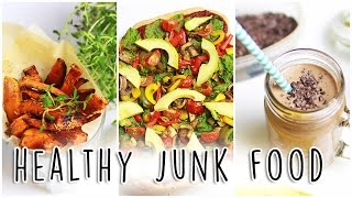 Today i'm sharing some healthy versions of your favorite junk food!
making pizza, chocolate milkshake and french fries! i really hope you
enjoy pleas...
