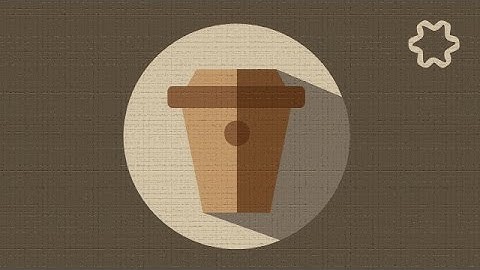 illustrator tutorial : how to create a flat design - long shadow ( coffee logo / flat design )