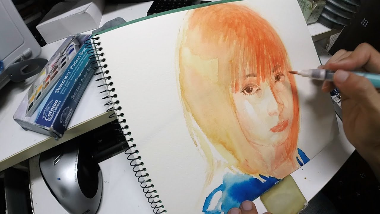 水彩画 描き方「２つの女性の顔」 Watercolor "2 Types Female Face"