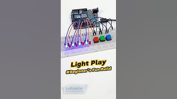 3 Buttons, 8 LEDs, Endless Patterns! 🔴🔵🟢 Arduino Light Show #arduino #arduinoproject #raspberrypi