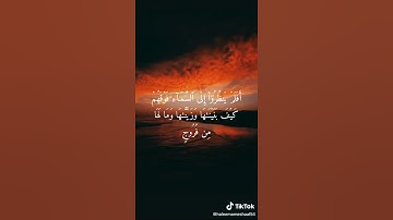 {افلم ينظروا الى السماء فوقهم كيف بنيناها وزيناها وما لها من فروج} تلاوة خاشعة قصيرة