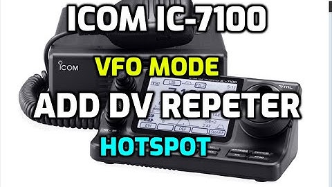IC0M IC-7100 Add Digital Hotspot or Repeater - NOT USING DR MODE