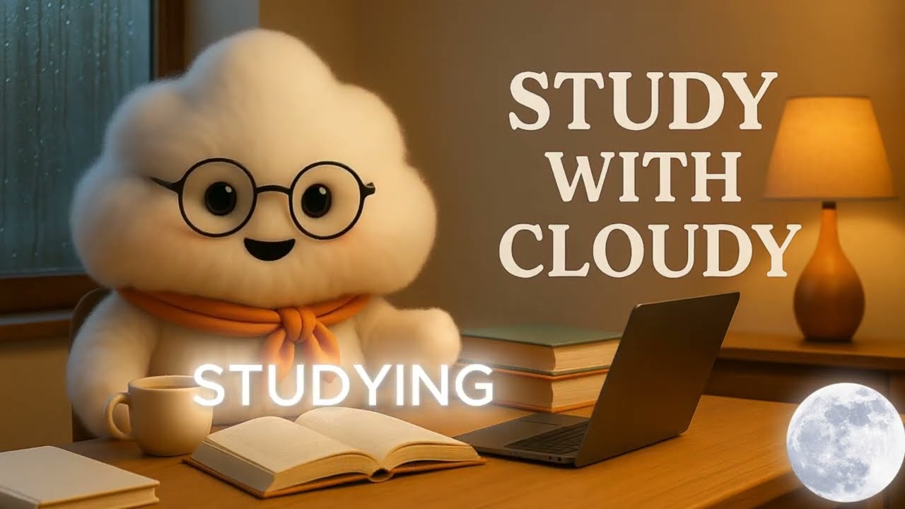 1 Hour Study With Me 🌧️ | Non Stop Countdown Timer | Rain Sounds | Deep Focus with Cloudy ☁️
