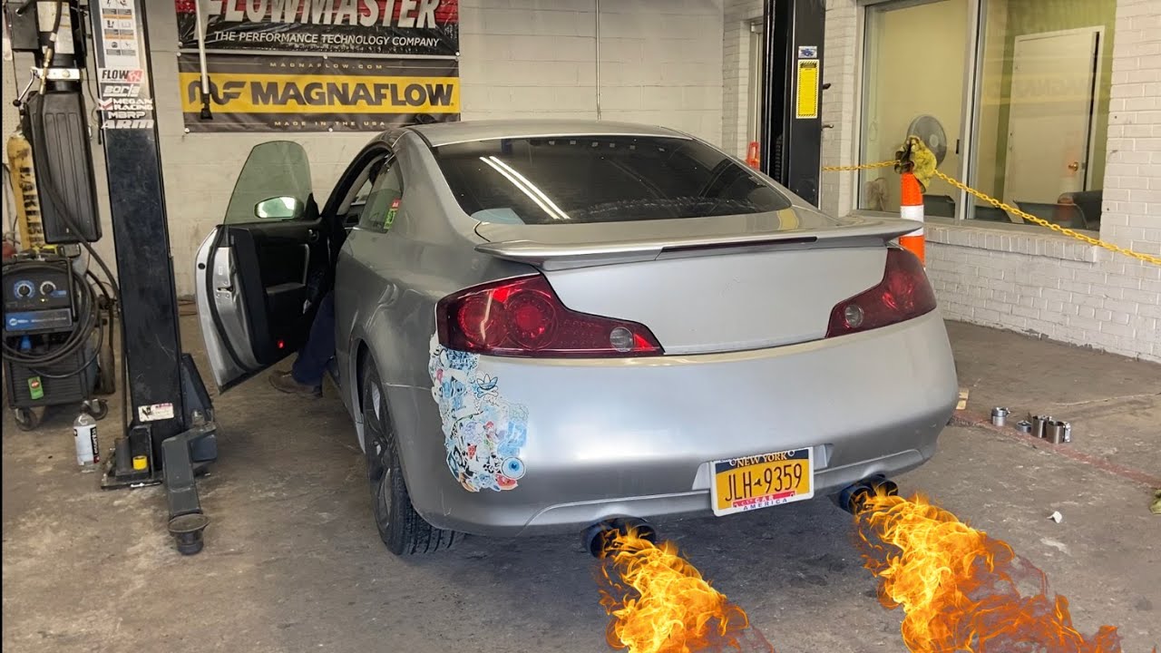 INFINITI G35 STRAIGHT PIPE WITH Z1 CATLESS TEST PIPES!! YouTube